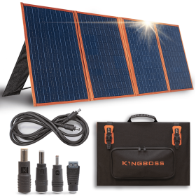 KingBoss Portable 120w Solar Panel High Efficiency Waterproof;  with Multiple Outputs and 3-Kickstand