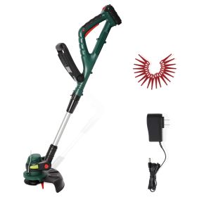 Cordless String Trimmer/Edger, 10" Electric Garden Weed Eater with 20V/2.0 AH Battery and Charge