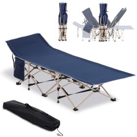 Outsunny Folding Camping Cot for Adults with Carry Bag, Side Pocket