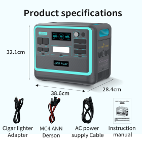 Portable Power Station;  2048Wh LiFePO4 Battery Backup;  1.8H Fast Charging