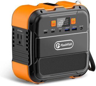 Flashfish 120W Portable Power Station, 98Wh/26400mAh Solar Generator Backup Power Battery Pack With AC/DC/Type-c/USB/Flashlight