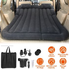 Inflatable SUV Air Mattress Thickened Camping Bed Cushion (Color: Black)