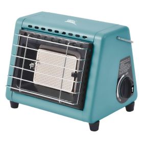 Outdoor Camping Heater Roasting Stove Gas Burner Camp Tent Hunting Heater Portable Stoves Hand Warmer Camping Equipment (Color: Blue Green)